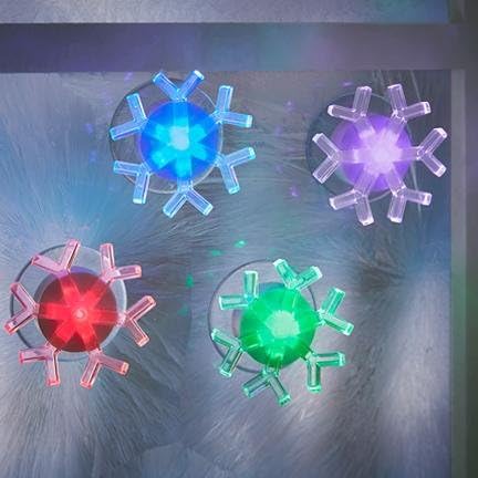 Holiday LED Color Changing Snowflakes - Set of 8