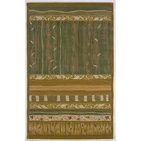 Hand Tufted and Hooked Inspirations Garden Green Wool Rug IN03 (8' x 11') by Area Rug World