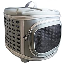 Pet Magasin Collapsable Hard Cover Pet Carrier - Dog & Cat Travel Kennel with Hard Top and Hard Floor
