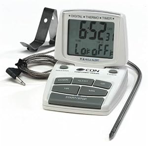 Combo Probe Thermometer/Timer/Clock - White