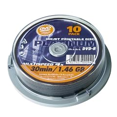 Platinum 1,46 GB Printable Mini DVD-R DVD-Rohlinge (4x Speed, 30 Min, Durchmesser 8 cm) in 10er Spindel