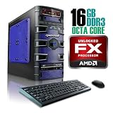 CybertronPC SLAYER 2221GBUS, AMD FX Gaming PC, W7 Professional, Black/Blue