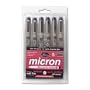 Sakura 30062 6-Piece Pigma Micron Clam Ink Pen Set, Black