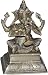 Sitting Ganesha Brass Statue Playing Shehnai 4 x 3 x 5.5 inches