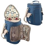 Picnic Time Meritage Equinox Insulated, Triangular 2-Bottle Wine Tote w/ Service For 2 (Equinox)