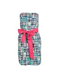 Strapless Plaid Print Mini Dress 