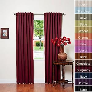Solid Thermal Insulated Back Tap Blackout Curtain 84