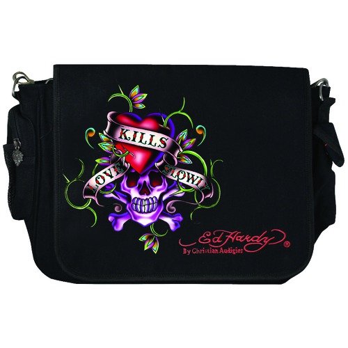 ed hardy purses-ED HARDY B3LEOLKS Leo Love Kills Slowly Messenger Bag Images
