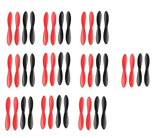 10 x Quantity of X-Drone Nano H107R Propeller Blades Props Rotor Set Main Blades Black and Red - FAST FREE SHIPPING FROM Orlando, Florida USA!
