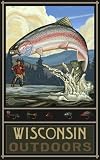 Northwest Art Mall 11 x 17 Poster Wisconsin Rainbow Trout by Paul A. Lanquist