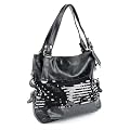 Sequin Detail Fashion Shoulder Handbag Black