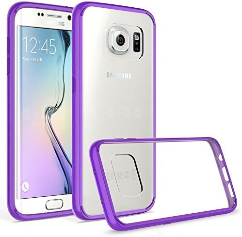 MARS MEN [Crystal Clear] [Air Hybrid] Clear Back Panel and TPU Bumper Protective Case Cover for Samsung Galaxy S7 Edge(Purple)