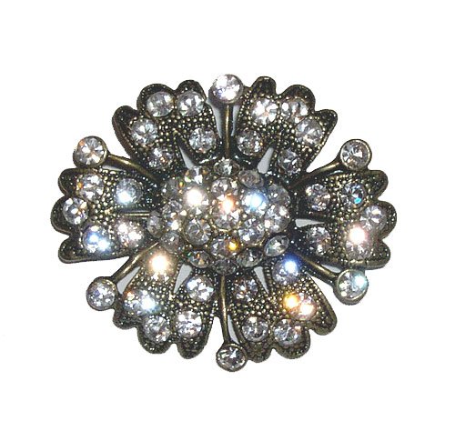 Brooches - Fancy Flower Design Rhinestone Brooch