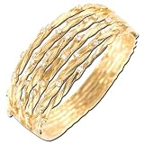 14K Yellow Gold Diamond Bangle Bracelet