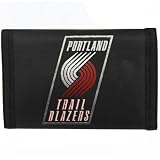 NBA Portland Trail Blazers Black Nylon Tri-fold Wallet