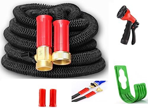 75 ft Hose-Black-LIMITED TIME-3Layer-INCLUDE Valve,SprayGun,Hanger, 1 YR WARRANTY,BEST Premium Quality Water &amp; Garden Flexible Expandable Hose, Retractable,Strongest,Planet,Durable,USA Brass Conn D