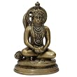 Hindu God Hanuman Brass Statue in Sitting Posture 3.75 x 2.75 x 5.5 inches