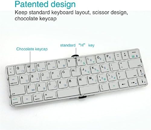 Flylion Universal Bluetooth4.2 Folding Keyboard Full Size 150gram 1 Year Standby Time with Stand for iPad/iPhone5 above and Other Android 4.4 above Devices