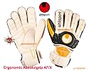 uhlsport Herren Torwarthandschuhe Ergonomic Absolutgrip AF/X, wei&szlig;/schwarz/sun