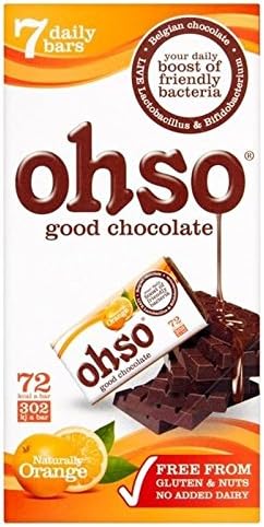 Ohso Free From Daily Probiotic Orange Chocolate Bars 7 x 13.5g - Pack of 2
