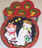 Scott's Cakes 1 lb. Wreath Christmas Sugar in a Seasons Greetings Tin