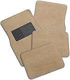 Rubber Queen 70543 Carpeted 4 Piece Mat With Vinyl Heel Pad Beige