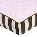 Bacati Quilted Changing Pad Cover - Pink/Chocolate