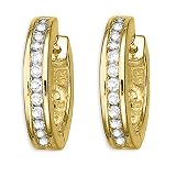 14K Yellow Gold 1/2 ct. Diamond Huggie Earrings
