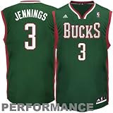Adidas Milwaukee Bucks Brandon Jennings Youth (Sizes 8-20) Revolution 30 Replica Road Jersey Medium
