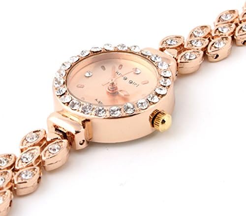 Women's Alloy Steel Case Rhinestone Dress Quartz Watches (QG1120 rose gold) Free Shipping + Gift Box