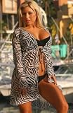 UjENA Zebra Tie Sheer Robe