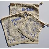 Blue Lotus Set of Small, Medium and Large Produce Bags - Words by Blue Lotus
