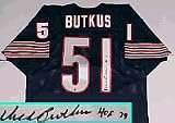 Dick Butkus Autographed Chicago Bears Throwback Blue Jersey with 