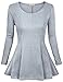 Timeson Tunic Tops for Women, Womens Round Neck Slim Fit Skater Fashion Basic Summer Mini Dress Tank Top Medium Light Grey
