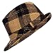 51TNUXiJBvL. AA75  BROWN & CAMEL WOOL METALIC PLAID FEDORA HAT