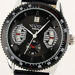 ESS - Herrenuhr - Automatik Uhr - Lederarmbanduhr - schwarz - WM121