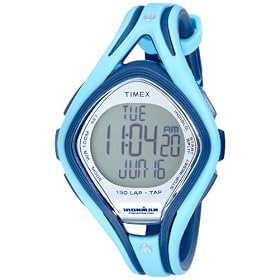 Timex -T5K288SU - - Ironman Sleek 150 Lap Tapscreen- Quartz Digitale Femme - 150 M�moires - 3 X16 intervalles programmables - Bracelet en r�sine respirante bleue