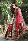 Red Net Saree