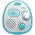Pyle - Mini Waterproof Bluetooth Music Shower Alarm Clock Radio Speaker with FM Tuner