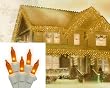 Set of 100 Amber Mini Icicle Christmas Lights - White Wire