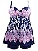 Women Retro Paisley Boy Leg Pluse Size Two Piece Cover Up Bathing Swimsuit