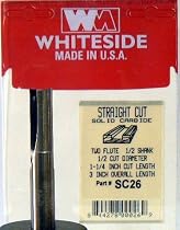 SC26 SOLID CARBIDE 2 FLUTE STRAIGHT ROUTER BIT 1/2 DIA X 1-1/4" CL X 1/2" SHANK X 3" OAL
