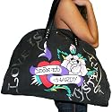ED HARDY Christian Audigier Jane Platinum Love Tattoo Canvas Large Weekend Tote Bag Purse Handbag