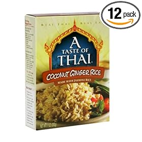 A Taste of Thai Coconut Ginger Rice, 7-Ounce Packages (Pack of 12)