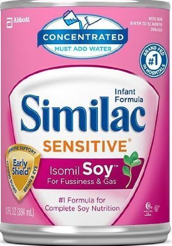 Similac Sensitive Isomil Soy Formula with Iron, Concentrated Liquid, 13 Fluid Ounces ((Pack of 12)) by Isomil