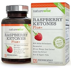 NatureWise Raspberry Ketones Plus+ Advanced Antioxidant Blend with Green Tea for Weight Loss, 120 count