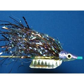 NEW FLIES Nuclee-r Holographic & Glow in Dark Pearlescent Croc-Hide Sinking Head Tube & Trolling Boogie Fly #140