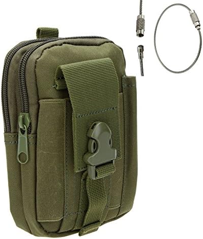 Tactical Molle Holster Pouch Belt Waist Phone Bag Pocket Fanny Pack Money for Iphone 6 6s 5s 6 Plus Samsung Galaxy S6 + 1 Key Ring Rope (Army Green)