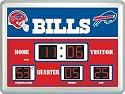 Buffalo Bills Scoreboard Clock Thermometer 14"x19" - NFL Football Fan Shop Sports Team Merchandise