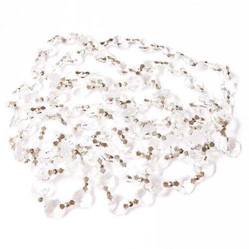 CrystalPlace Clear Crystal Garland Wedding Strand with Chrome Clips